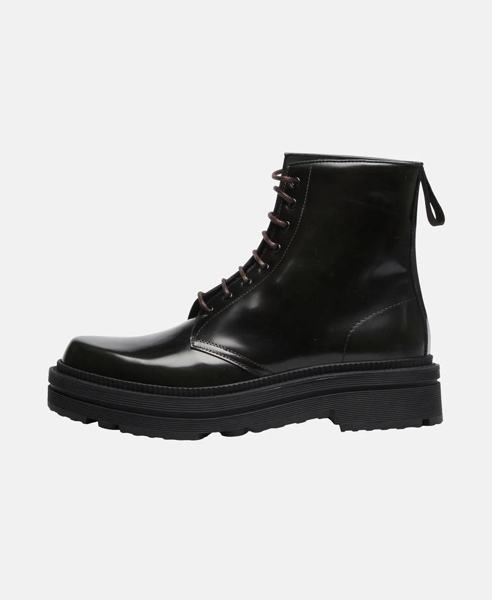 Snow boots in leather made in italy boot artisanal private label oem customization leather shoes factory italian style
