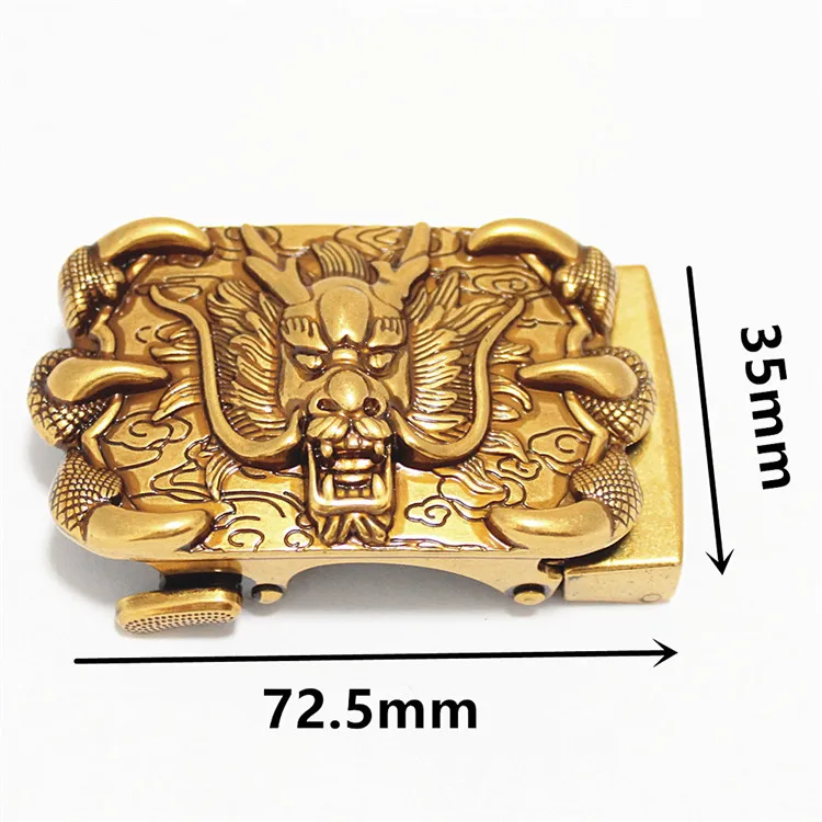 OEM Gold Automatic Buckle 35mm Wide Custom Belt Buckle Logo Metal Buckle for Belt