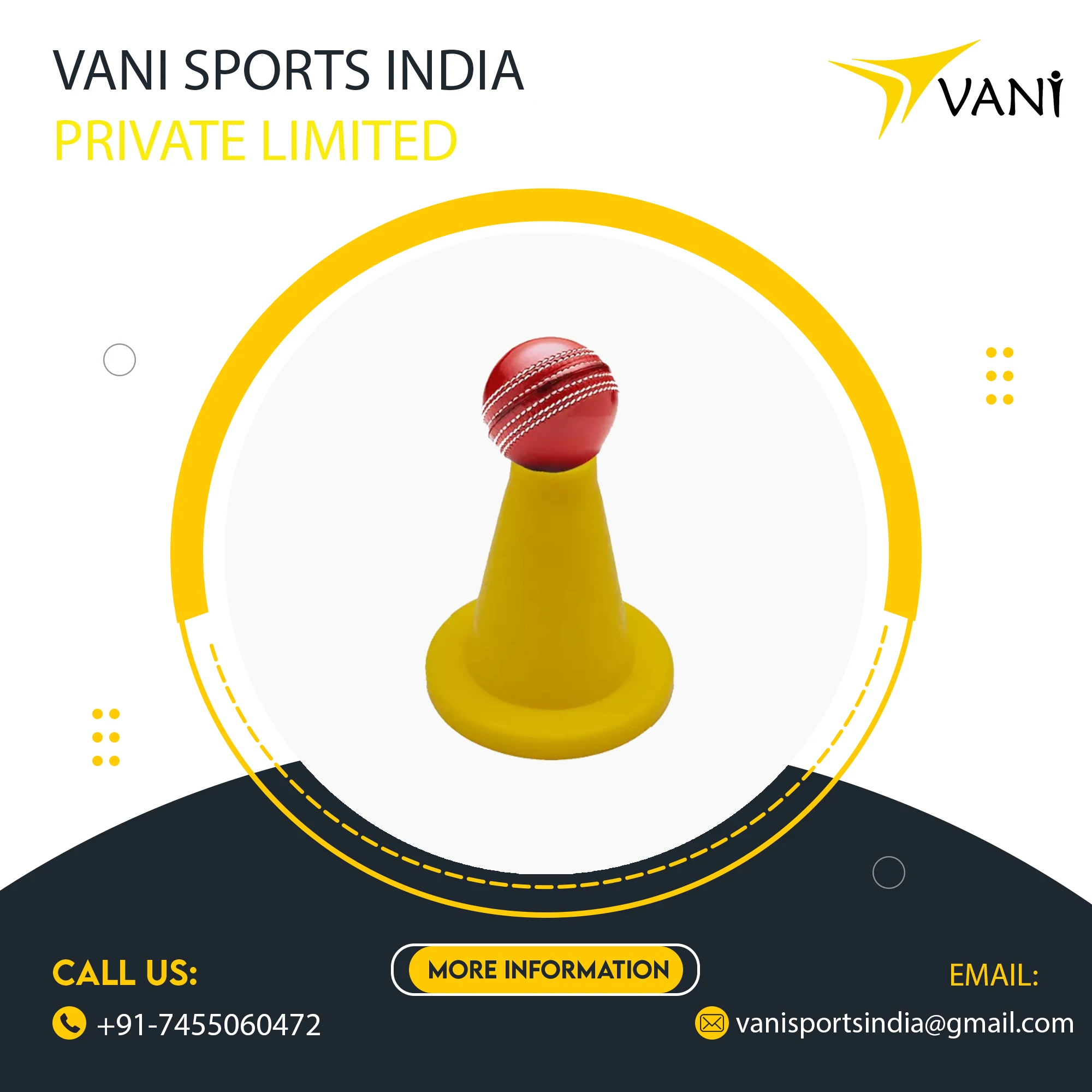 Wholesaler of premium quality cricket batting tee cone rubber batting training cone in India