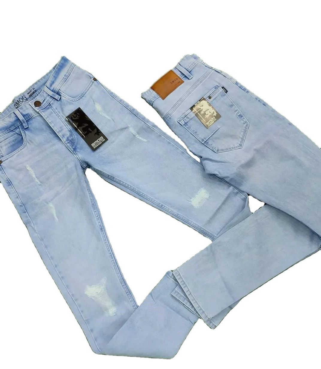 Denim Jeans Wholesale Men Casual Ripped Jeans High Waist  Fashionable Slim Pencil Pants Collection from Bangladesh
