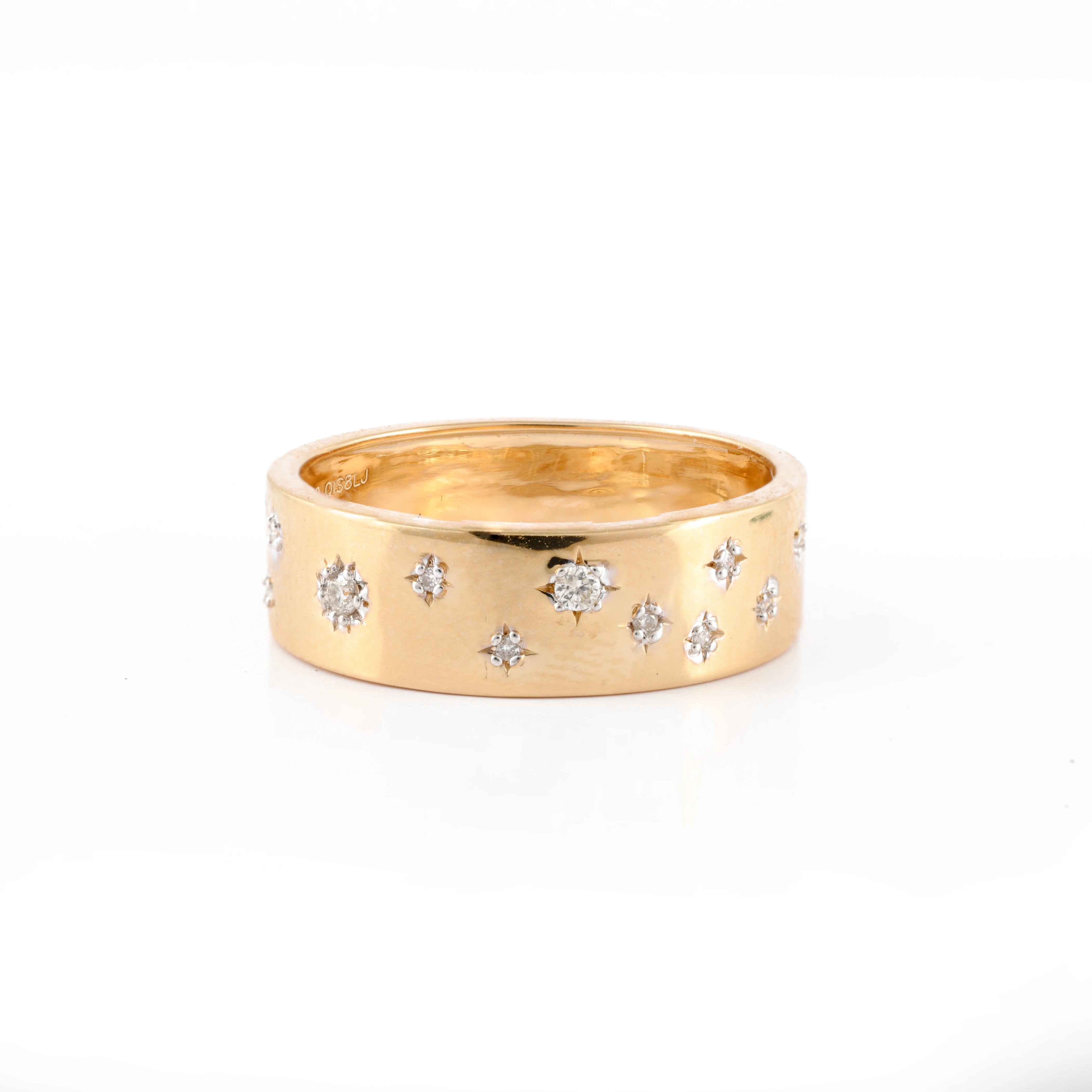 Handcrafted Genuine Mix Shape Round Diamond Wedding Band Ring 18K Solid Yellow Gold Ring Luxury Jewelry Wholesale Products