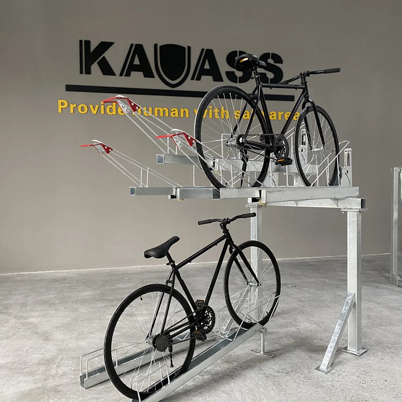 KAVASS source factory double deck horizontal 10 universal street two bike rack multiple bike storage rack