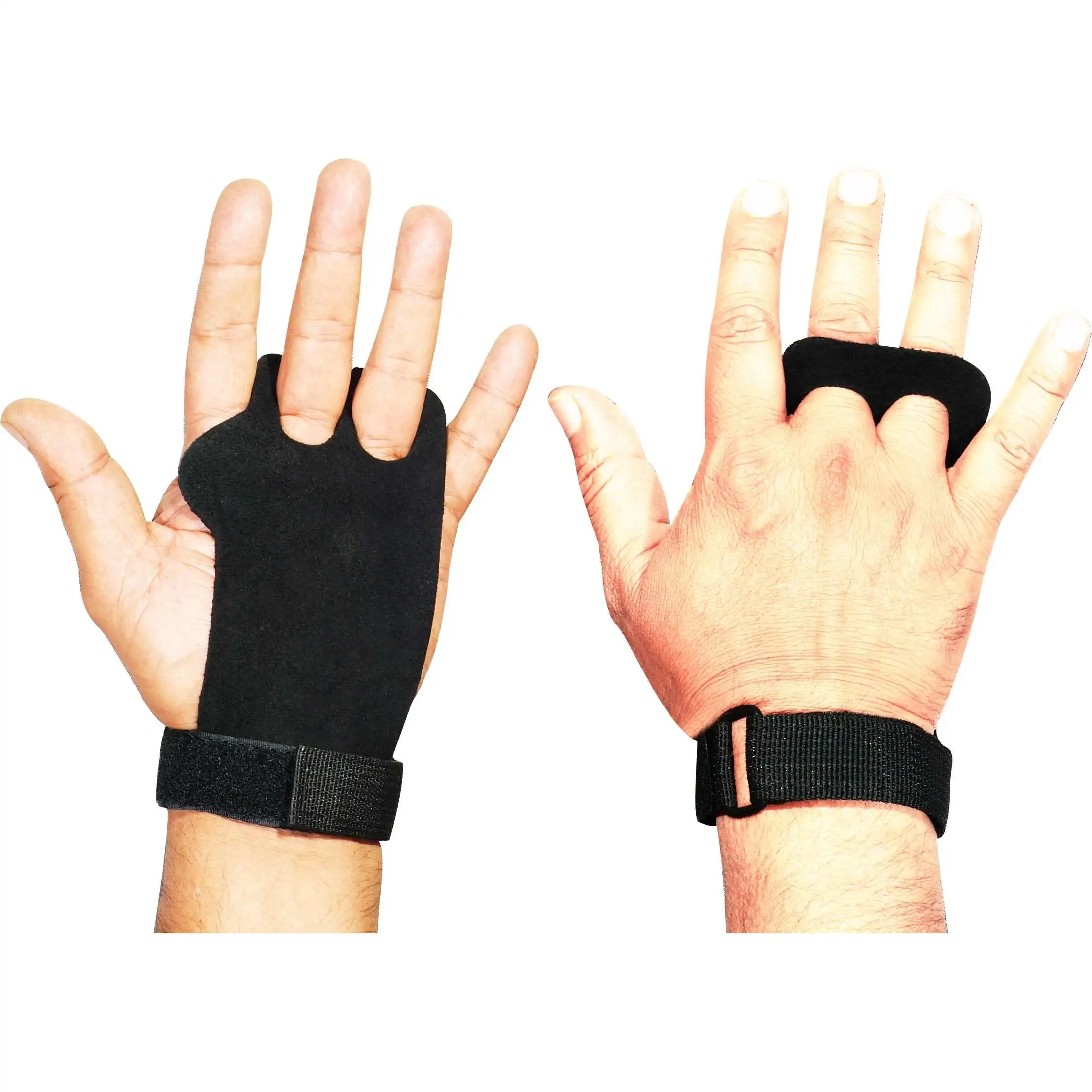 Silicone LEATHER Hand Grips with Extended Index Finger Exercise Waist Functionality