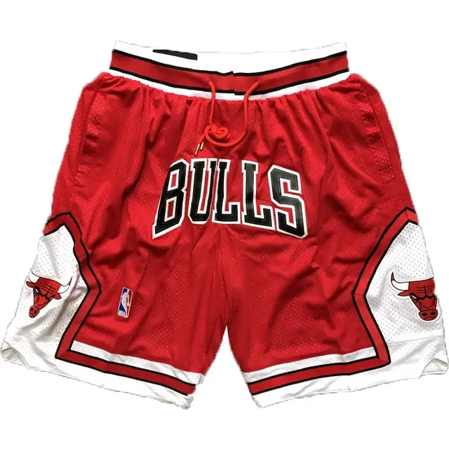 Factory Direct Men Chicago Shorts Bulll stitched Red Retro 1995 Basketball Shorts Retro Full Stitched Shorts
