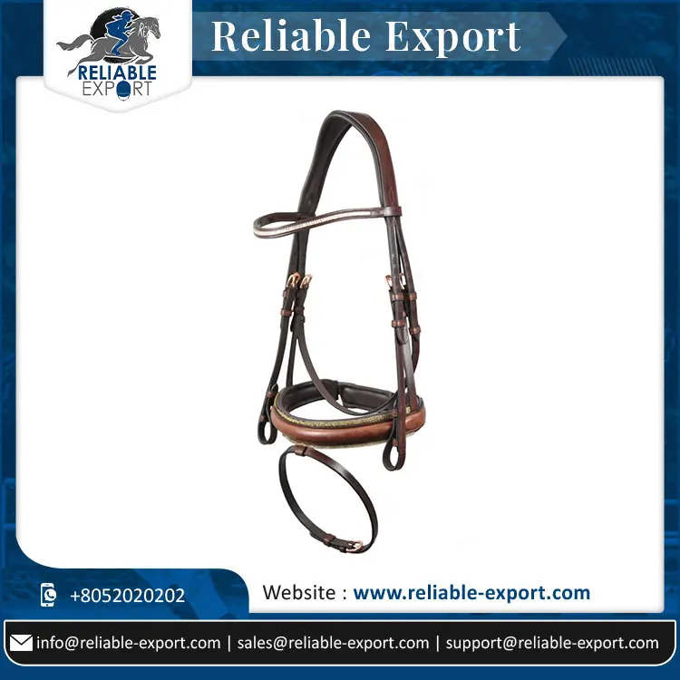 Luxury Designer Top Quality Full Grain Leather Adjustable Horse Bridle with Stainless Steel Buckles