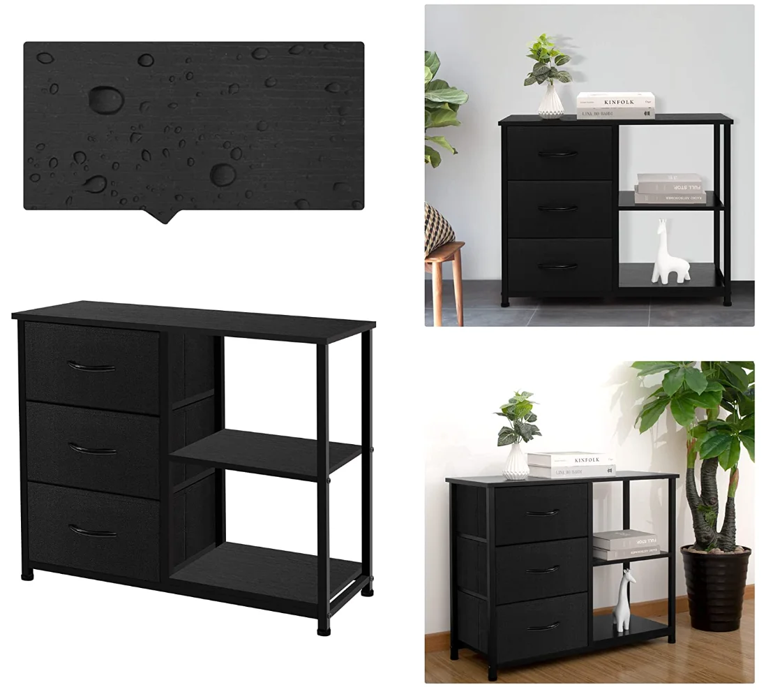 New Design fashion foldable 4 Drawer Organizer Unit with 2 Shelves, Storage Chest for Office & organizer storage boxes home