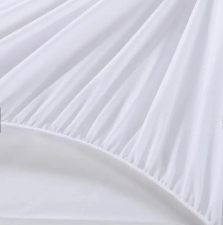 Bed Protection Pad Skin Care 100% Polyester Knitted Plain Flame Retardant All-Season Waterproof Mattress Cover
