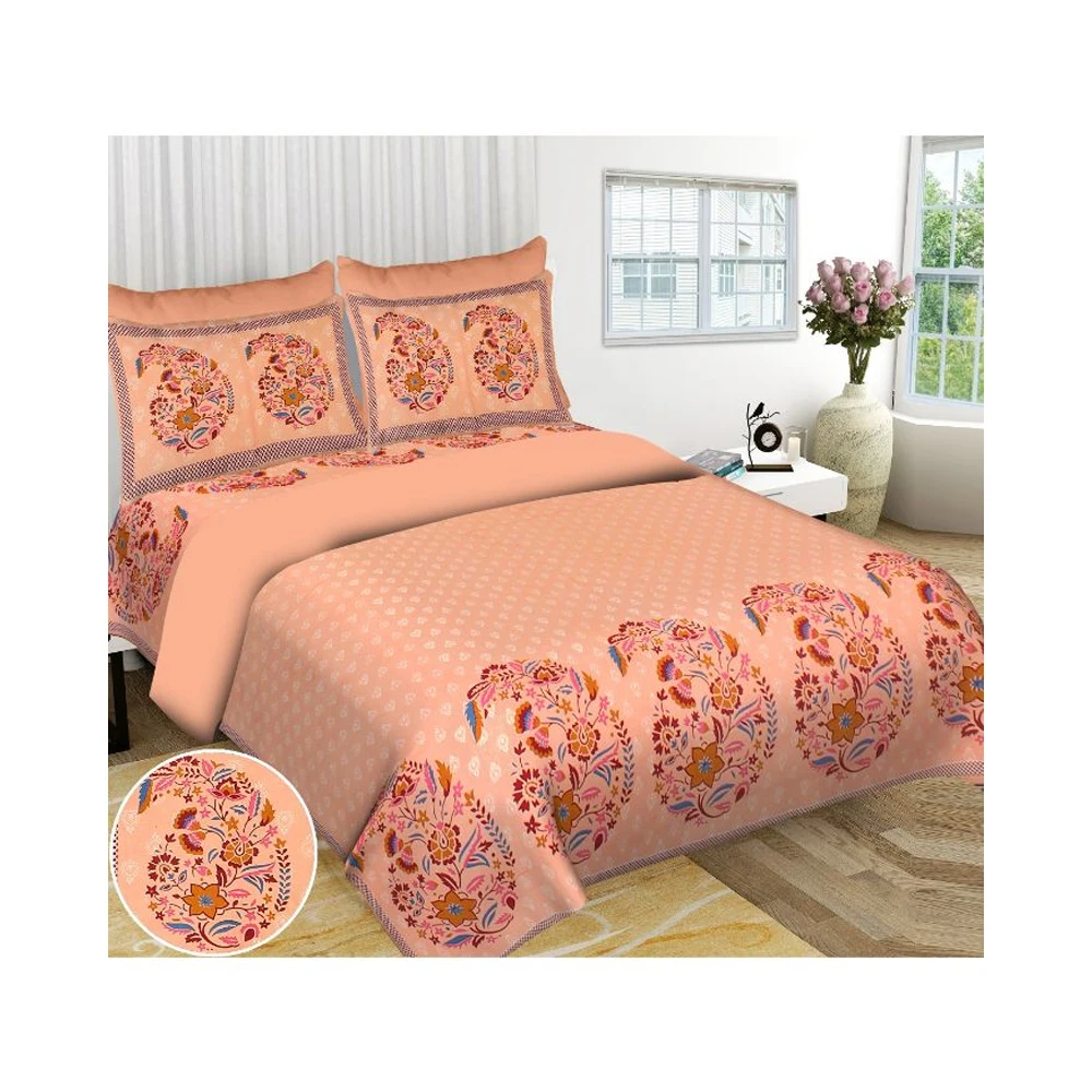 Best Wholesale Indian Sanganeri Floral Printed Bedding Set 100% Soft Cotton King Size Bedsheet with 2 Pillow Covers Bed Linen