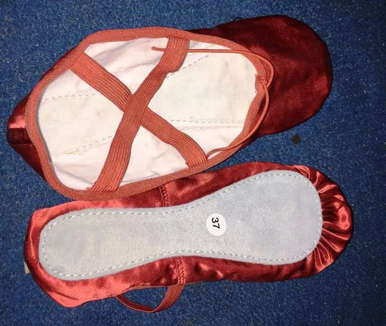 New Wholesale Ballet Dance Shoes for Women and Girls Red Satin Design with Soft Inner Cotton Lining and Outer Full Leather Sole