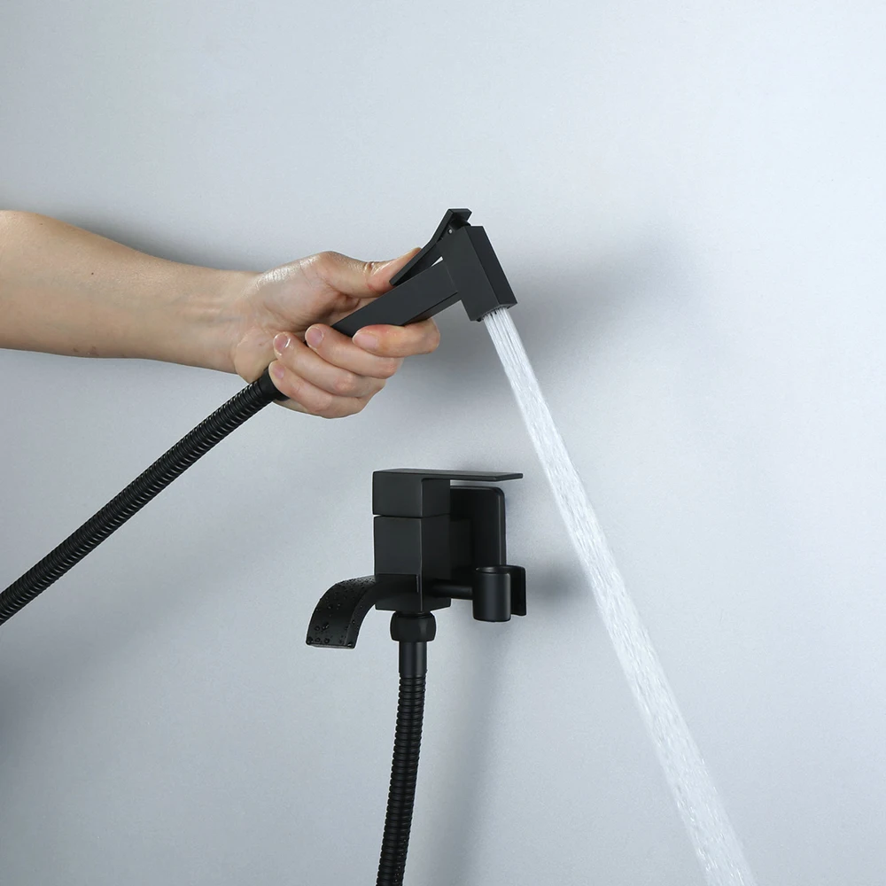 Brass Bidet Faucet Wall Mounted Toilet Faucet Shower with Handheld Sprayer Shower Chrome Shower Bidet