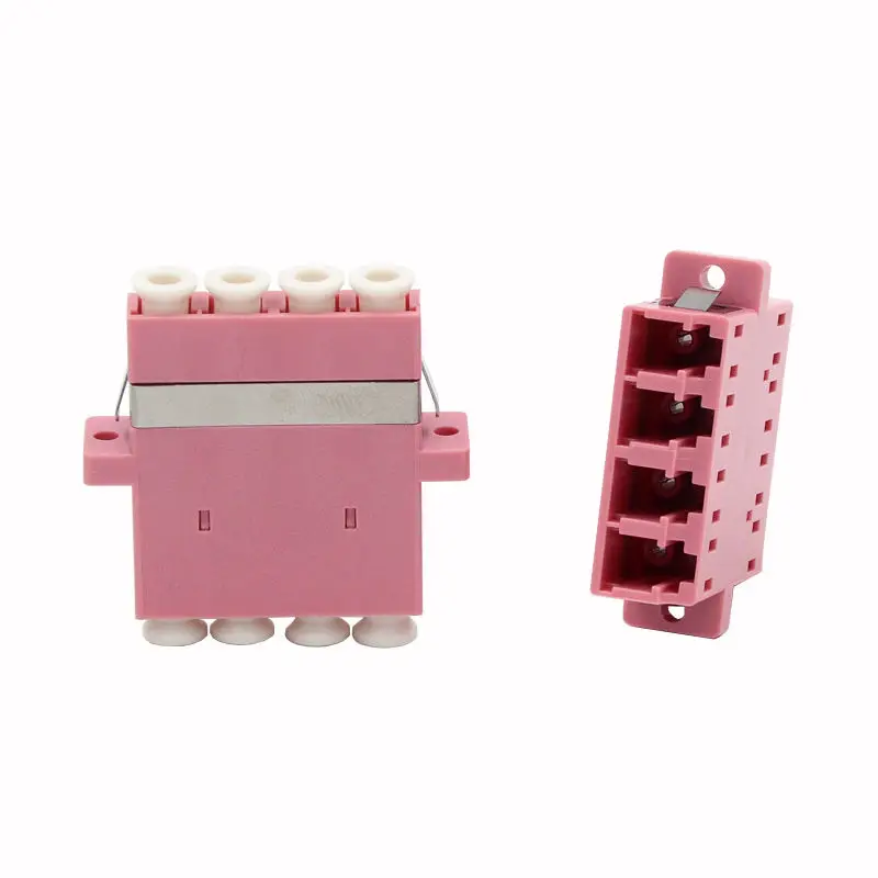 FTTH MultiMode OM4 Adaptor Unflange Optical Fiber Optic Connector Fiber Optic OM4 Quad LC UPC Adapter