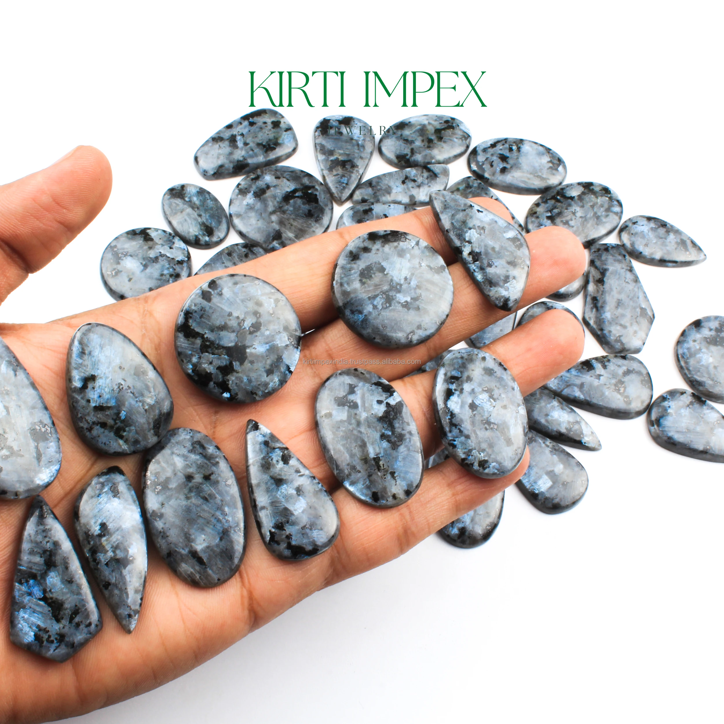 Spectrolite Color Play Fire Loose Cabochons Crystals Oval Pear shape Gray Blue Gemstones