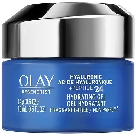 Olay Plump & Hydrate Hyaluronic Gel Face Moisturizer, 2 oz Fragrance Free Hydrating Gel Moisturizer for Dry Skin