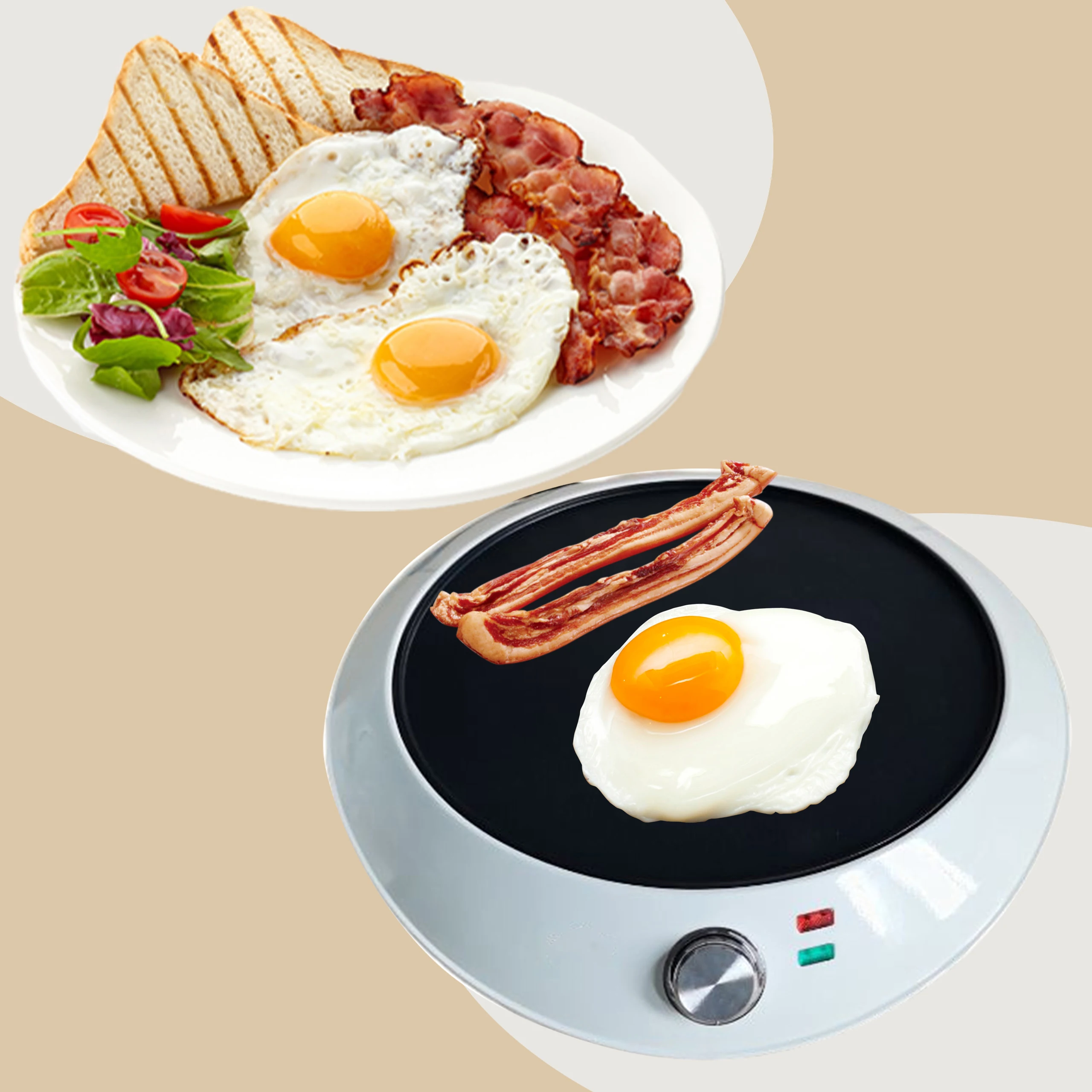 Wholesale Electric Mini Crepe Maker Machine Dual Use for Blintzes, Eggs, Pancakes, Bacon