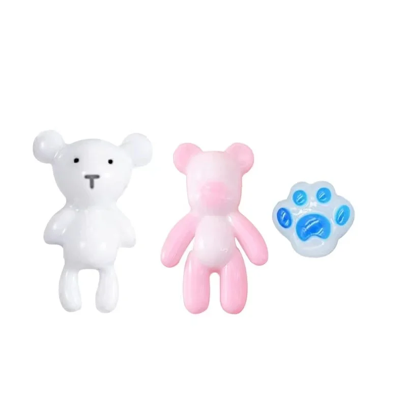 Teddy Bear Keychain Crystal Epoxy Resin Mold Keychain Resin Mold Pendant Silicone Mould Diy Crafts Jewelry Necklace Casting Tool