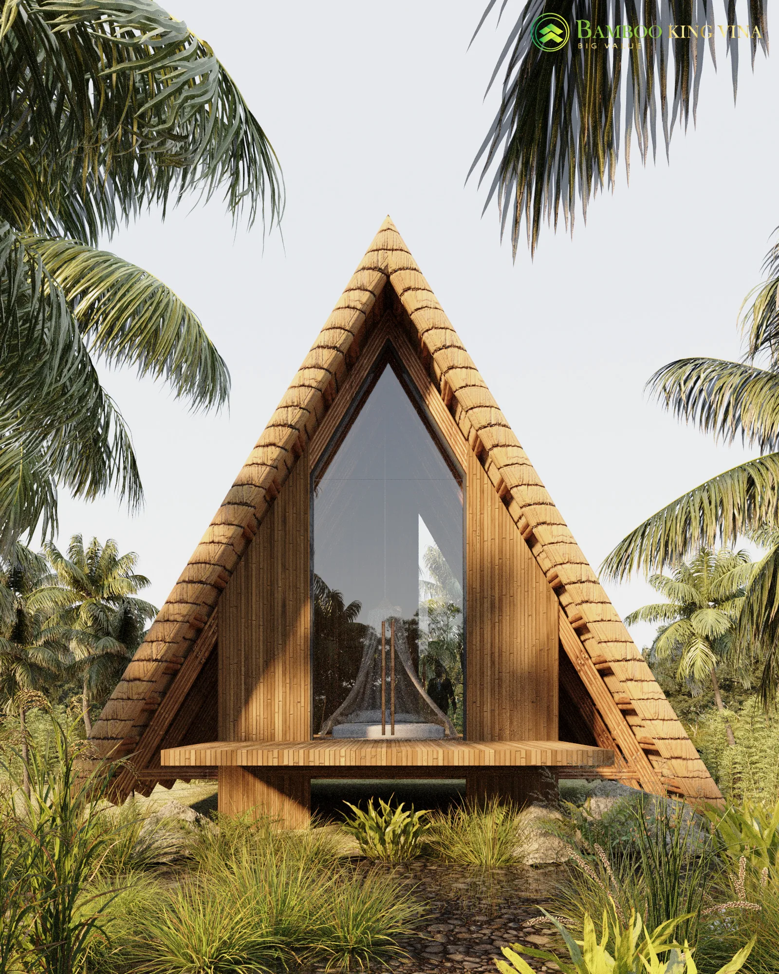 Export tax 0% Vietnam 15m2 TRIANGLE PREFAB HOUSE 100% Eco-Friendly Custom 20FT 40FT Luxury Prefabricated building hot sale cheap