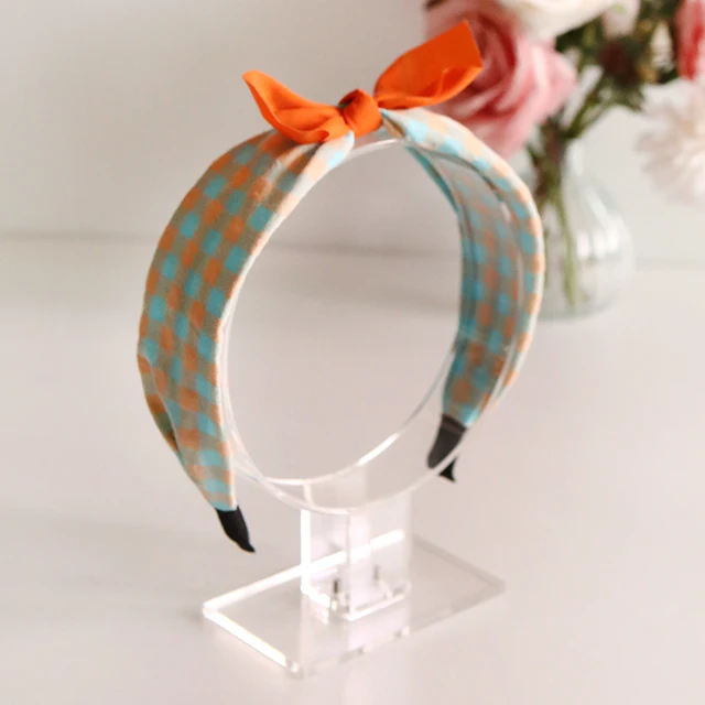 Girls Cute Candy Check Pattern ribbon headband Korea fashion hair accessory