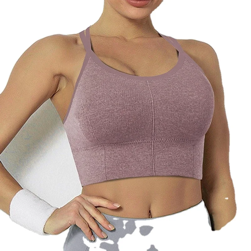 Женский спортивный бюстгальтер с мягкими чашечками топы для йоги спандекс подкладка фитнеса занятий спортом бега большой размер сексуальный комплект девочек