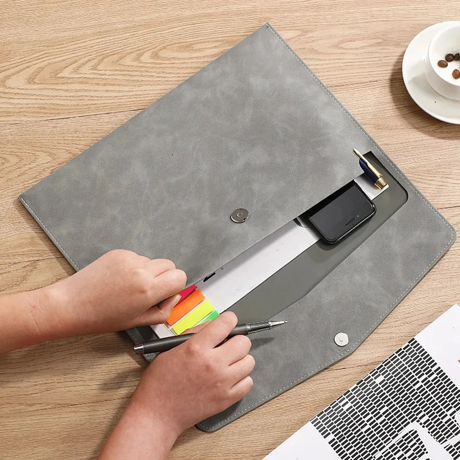 Smooth Leather A4 Letter Size File Folder Holder Graduation Certificate Protector Sleeve Diploma Covers Leather File Covers