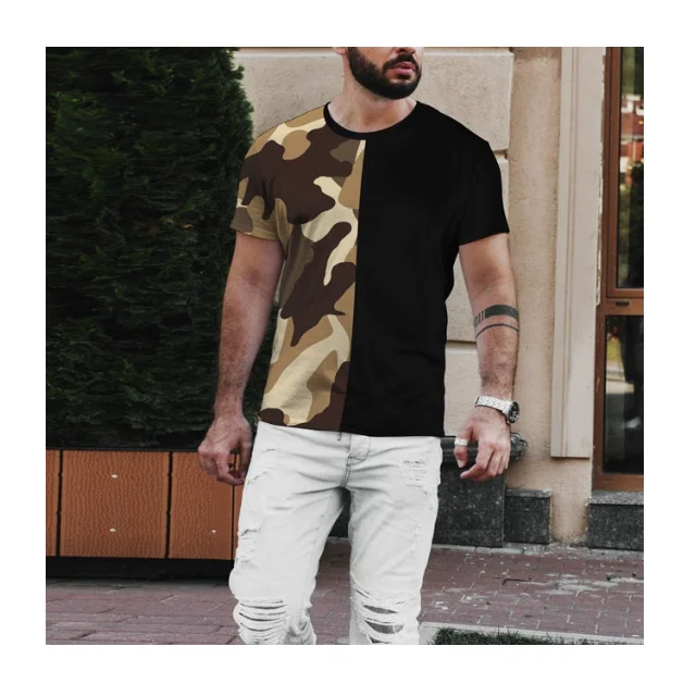 New Summer Collection Of Men Casual Simple Styled Printed T-shirts With Short Sleeves Made Up Of Cotton