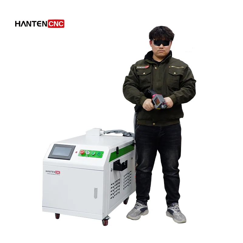 HANTENCNC independently develops pulse laser cleaning machine 300 watt water cooling system laser cleaning machine