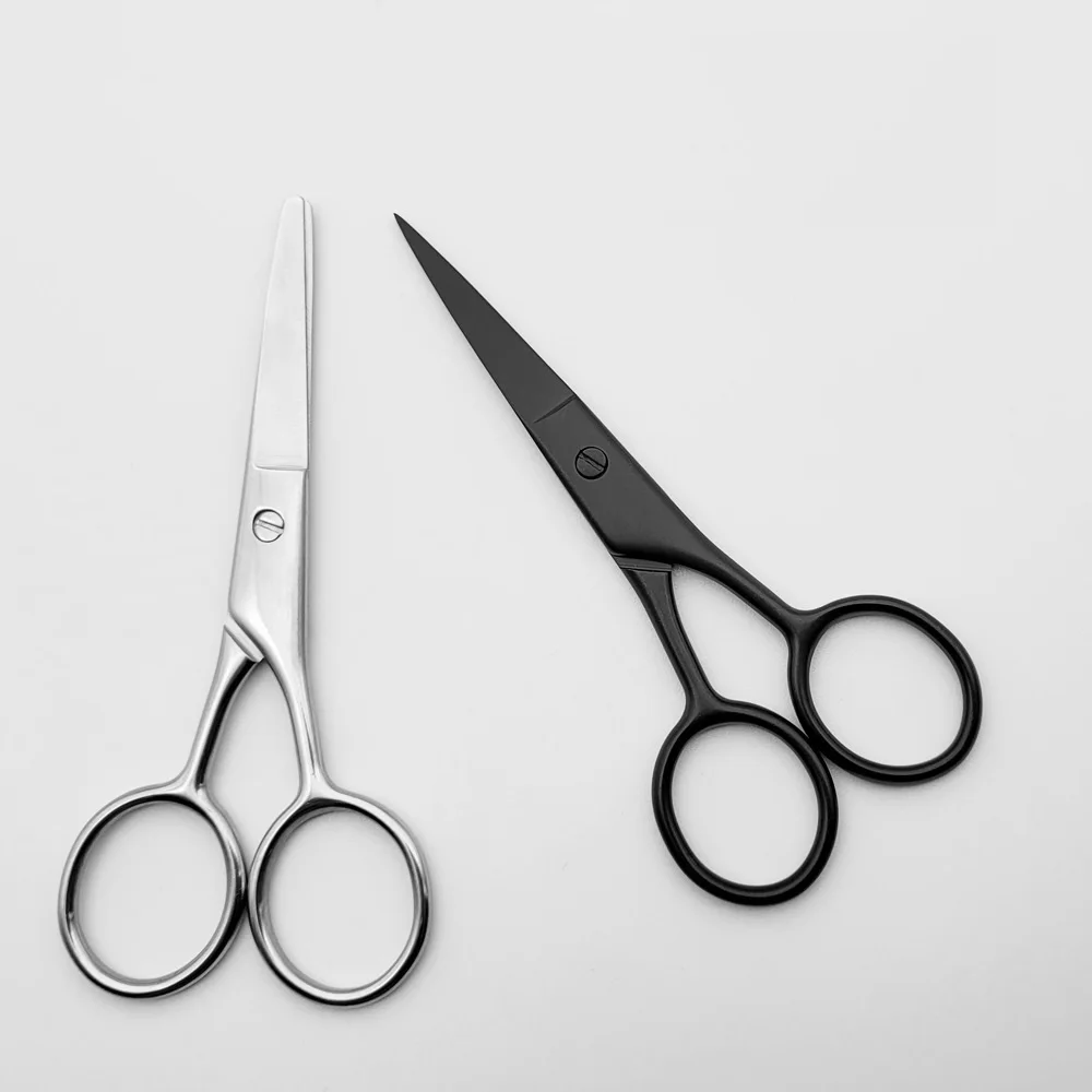 Professional 4 ' Black Silver Color Small Makeup Beard Eyebrow Cut Hair Nose Scissor