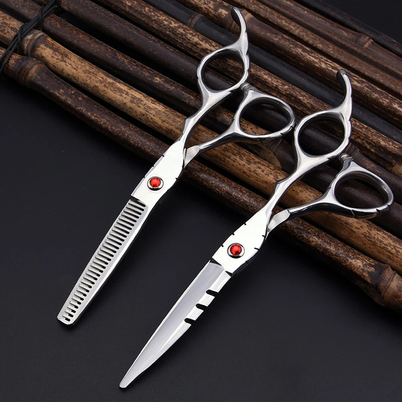Hair Cutting Scissors Set, Professional Haircut Shears with Thinning Scissors Black Hairdressing Kit for Barber, Salon And Home