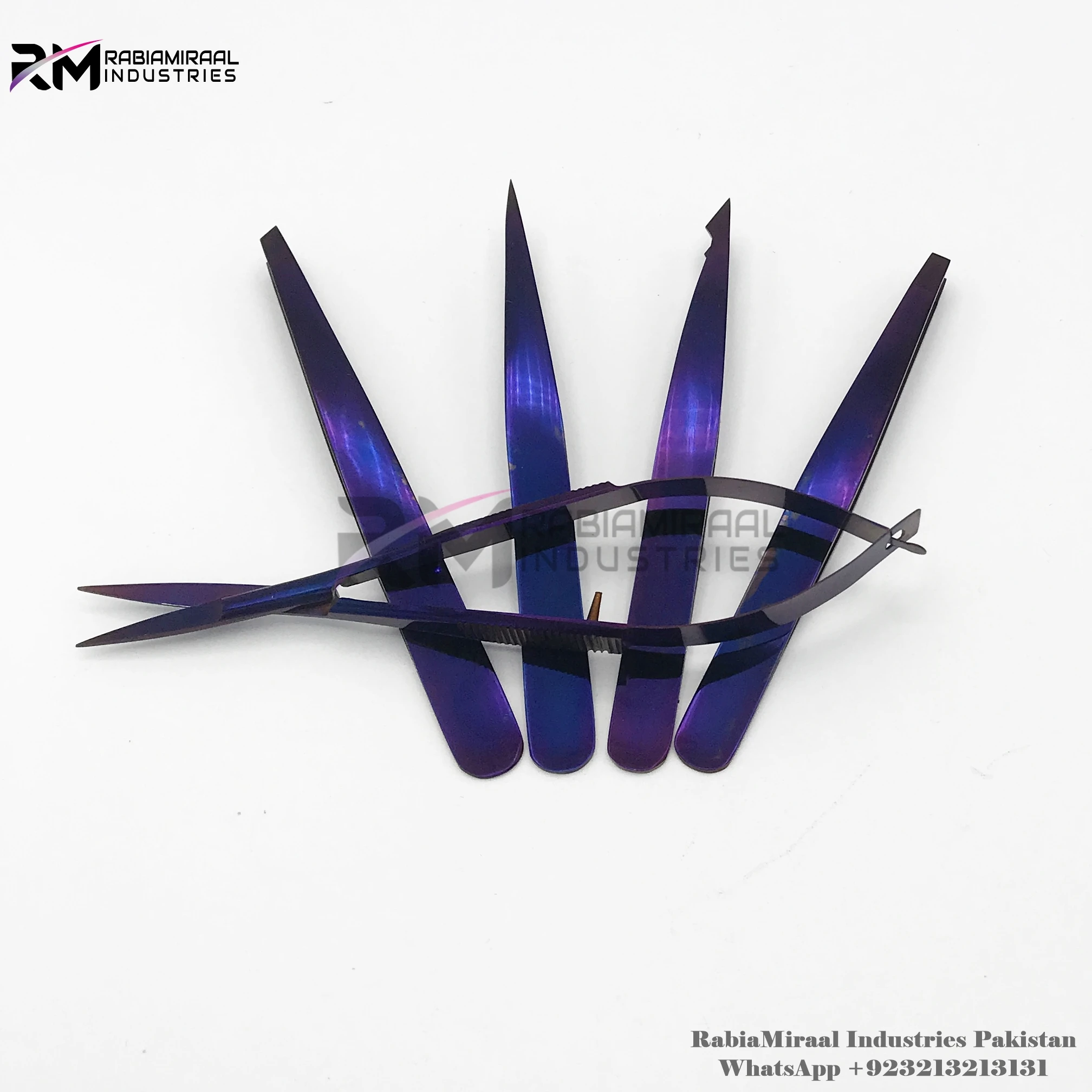 Hot Selling Purple Plasma Eyebrow Tweezers Set Stainless Steel Customized Packaging New Style Lash Tweezer Demanded Style