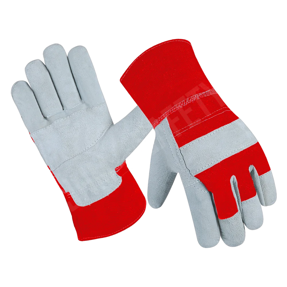 Industrial Safety Cowhide Split Leather Working Gloves Reinforced Canadian Rigger Construction Gloves Rubber Aramid New