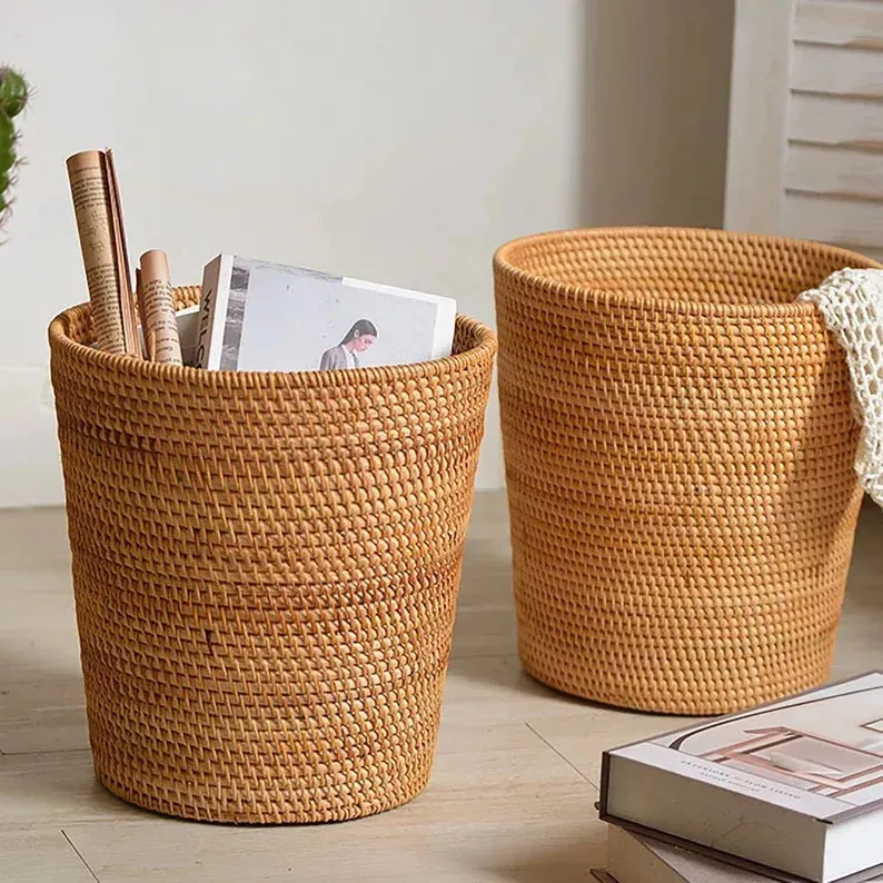 Usage Quality OEM/ODM Material Sample Support Weight Korean Style Price clothes storage basket Rattan Basket Made In Vietnam