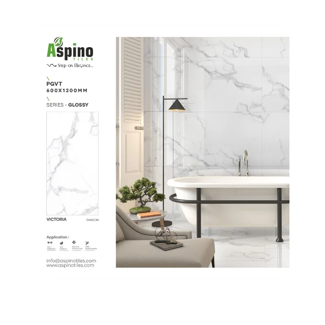 60X120 CM Size Tiles Carrara Glazed Porcelain Marble Look Floor and Wall Tiles with White Color in good price