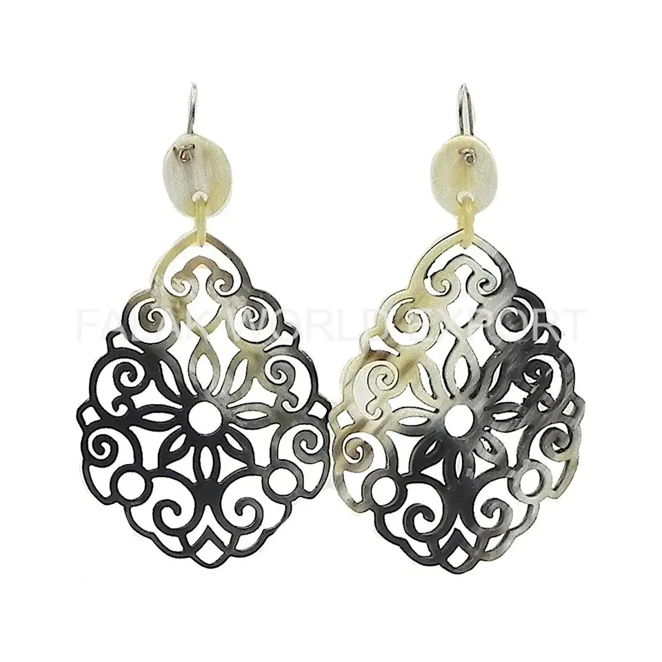 Серьги из натурального рога буйвола позолоченные модные украшения для свадебной вечеринки подарок на помолвку меди титана