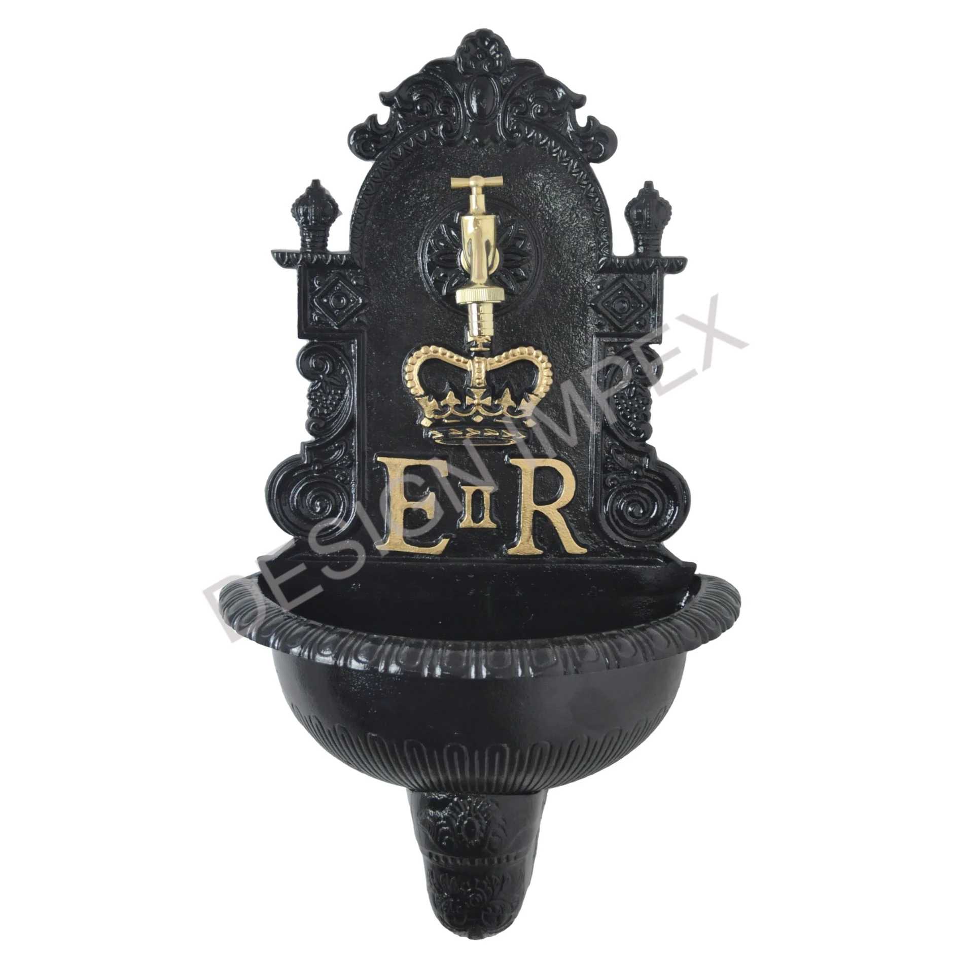 ER Wall Fountain with Basin Cast Aluminium Antique Style