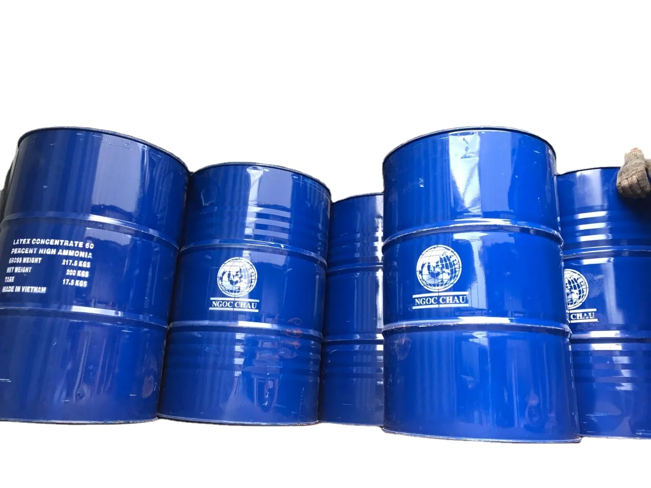 NGOC CHAU Natural Latex High Ammonia 60% DRC - Origin from Vietnam - Package in Black/ Blue Steel Drum