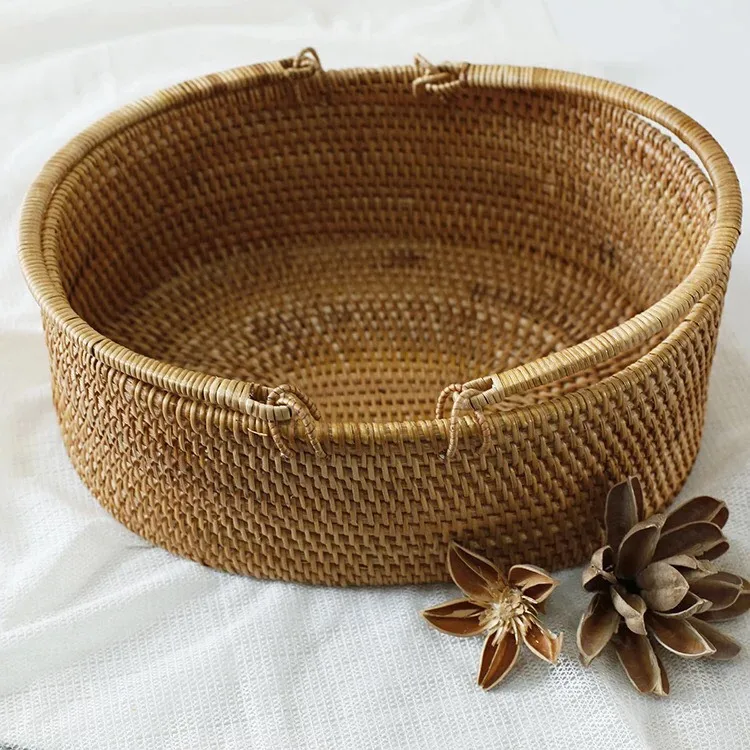 Top Product Hot Trend Custom Material Eco Friendly Manufacturer baskets for storage Rattan Fruit Basket Made In Vietnam