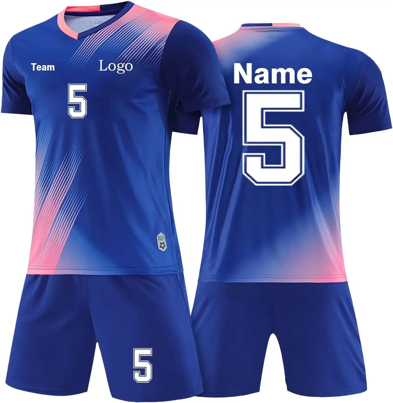 Global wholesale garment supplier design men football wear custom uniform high quality training kit full set soccer jersey blue