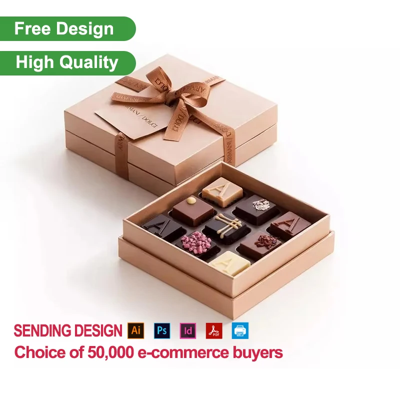 Custom High Quality Eco-friendly Paper Candy Macaron Gift Box Packaging with Plastic Tray Lid Base Chocolate Boxes