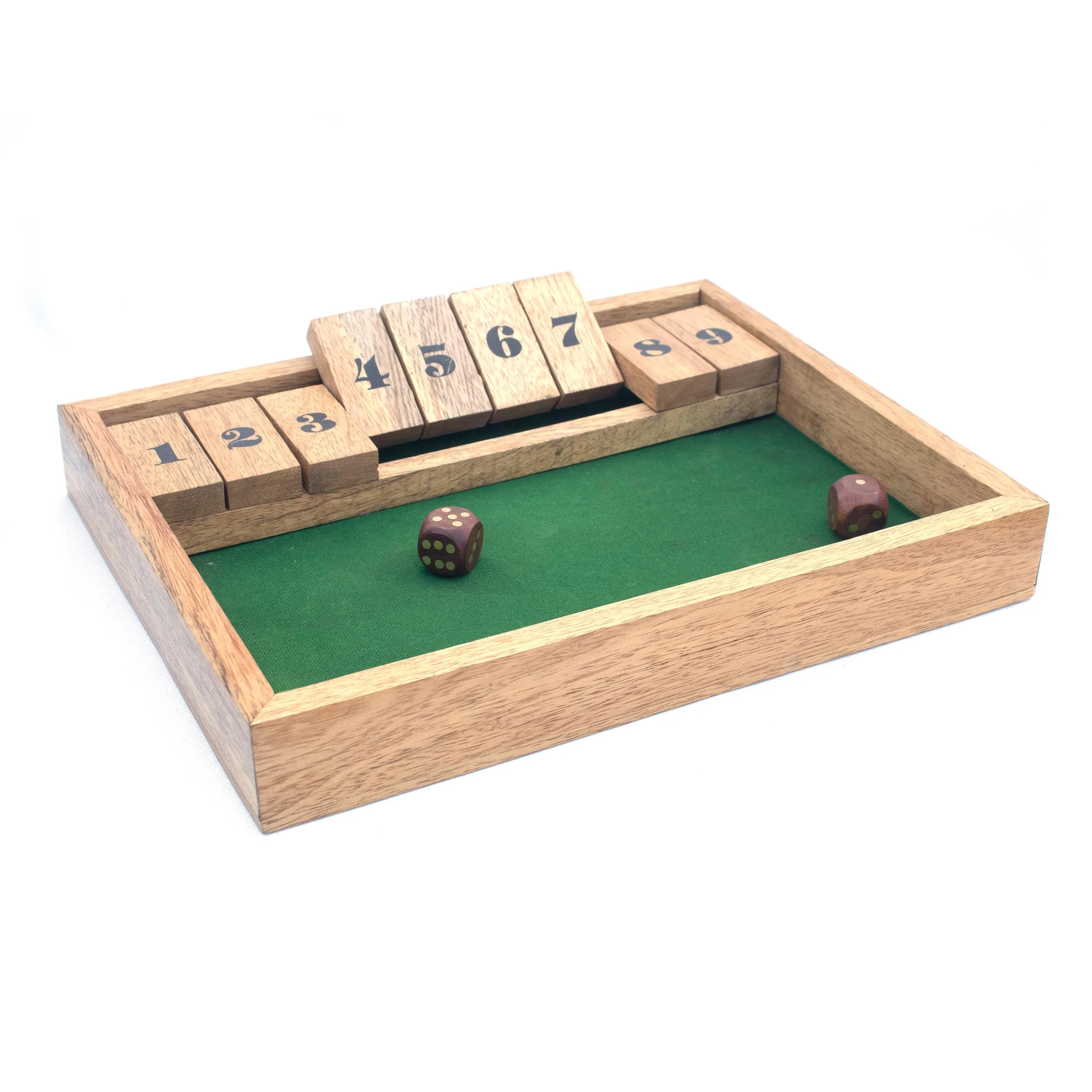 Shut The Box Game 12 Numbers Wooden Dice Game