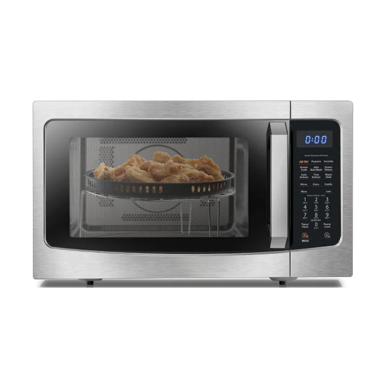 HOT Countertop Microwave Oven, Smart Sensor, Air Fryer Combo, 1.5 Cu Ft, 1000W, Silver