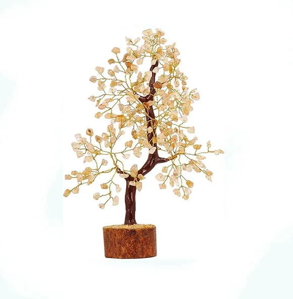 Gemstone Citrine 300 Chips beads tree with Wooden Base Genuine Handmade  Agate Tree For Sale Buy From Amayra crystals Exports