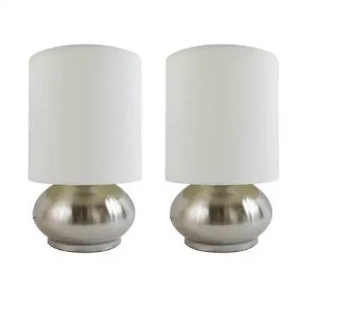 Halogen Bulb New Arrival Silver Color Set Of 2 Table Lamp For Bedroom Study Room Lighting Use Reading Desk Lamp In Metal Body