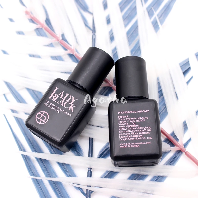 Private Label Lady Black Glue 10ml Professional Lash Glue Korea Natural sky ib adhesive Eyelash Extensions Glue