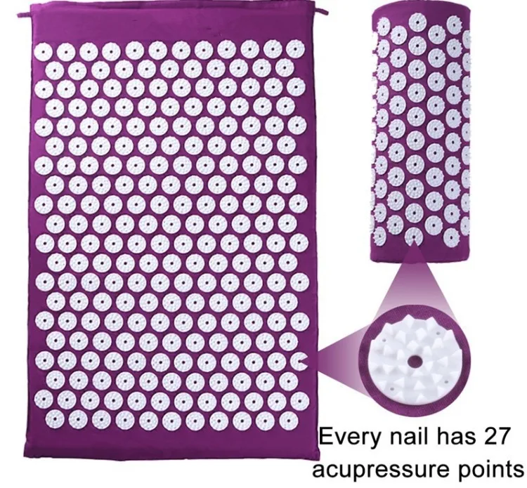 hot selling Yoga Massage Mat Acupressure Mat for Back Neck Needle Acupuncture Pad Pillow Set