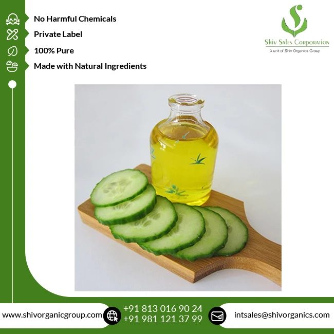 Leading Supplier of Top Quality Hot Selling Cosmetic Grade 100% Pure and Natural Cold Pressed Cucumber Seed Carrier Oil