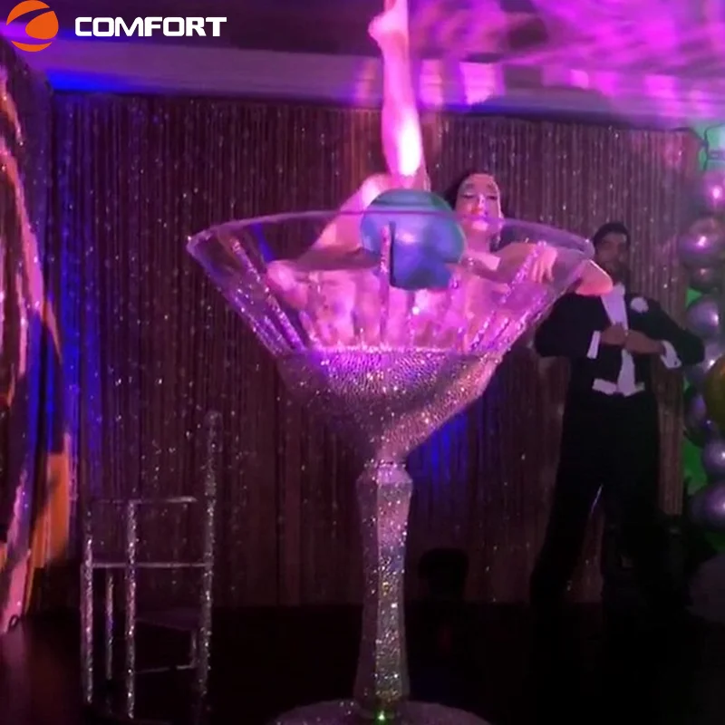 Acrobatic Show Translucent Big Capacity Ice Bucket Custom Acrylic Cup Shaped Bathtub