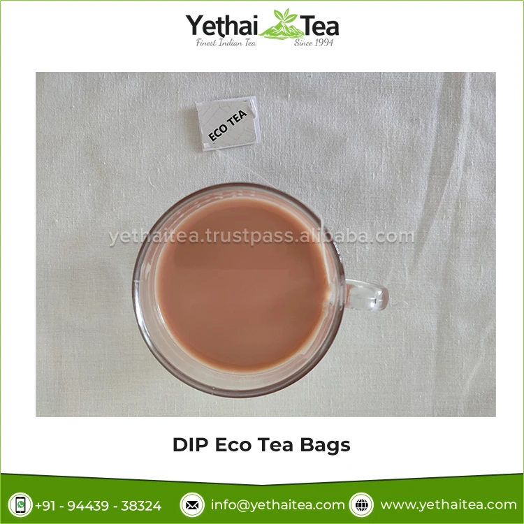 Bulk Stock Supplier Selling Best Grade 100% Natural & Fresh CTC Eco Black Blended DIP Tea Bags from India