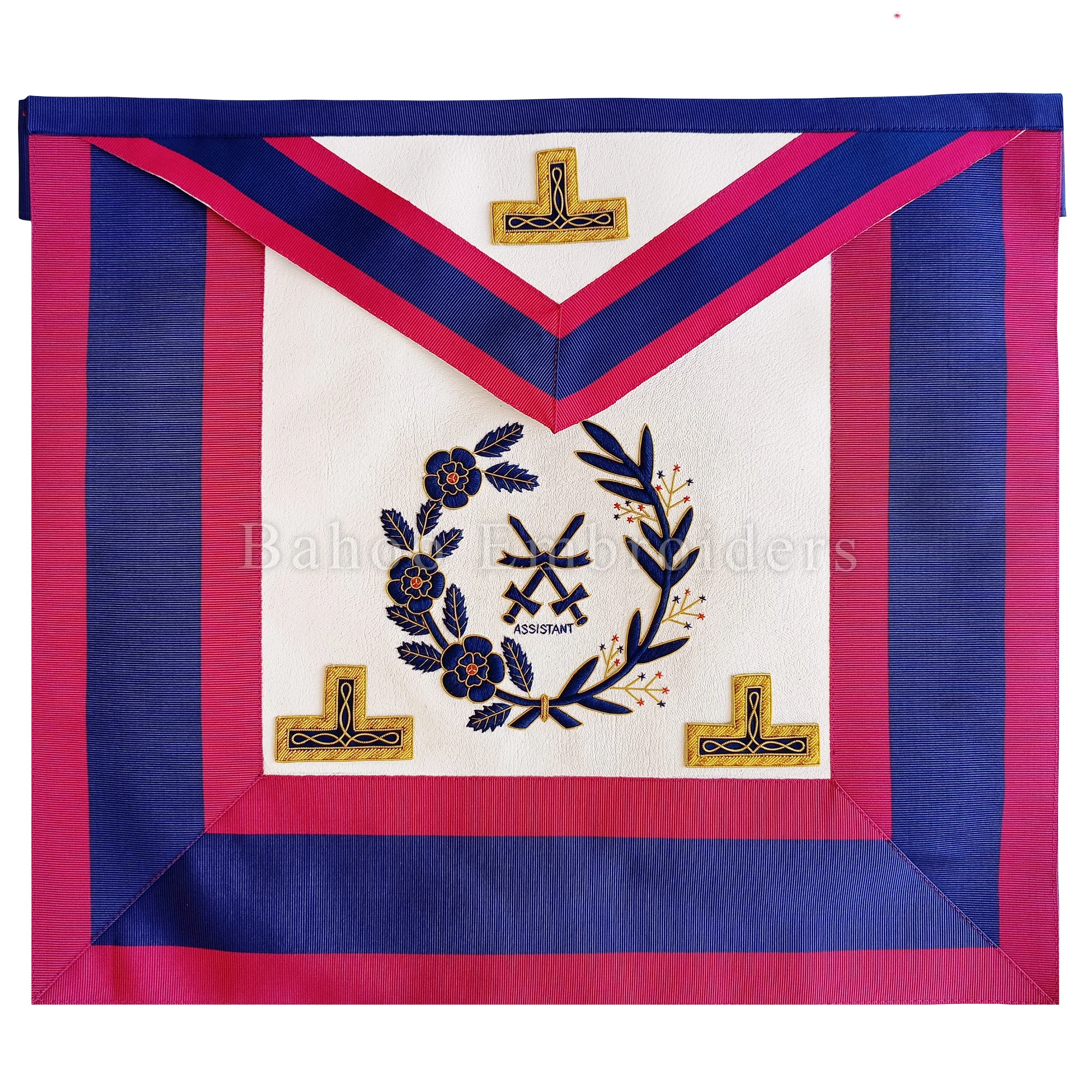 MARK GRAND RANK REGALIA UNDRESS APRON - SWORD BARRIER - THREE HAND EMBROIDERED LEVELS AND LOGO (BH-M-655)