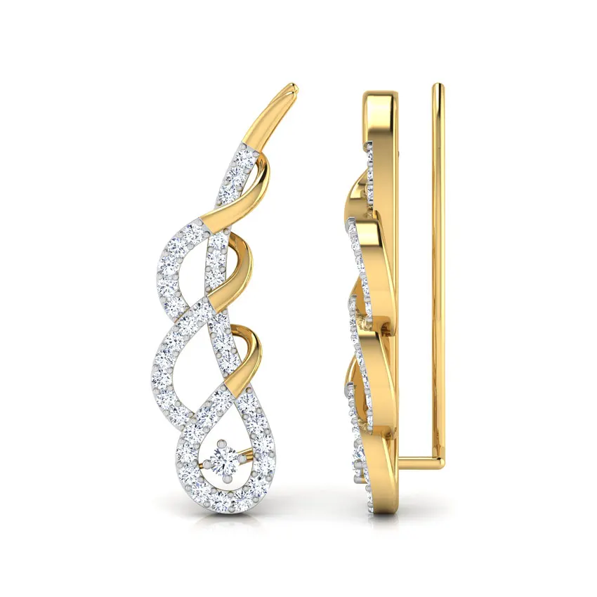 Exotic Diamond Ear Cuffs Gold Earrings Designs For Women High Quality Jewelry