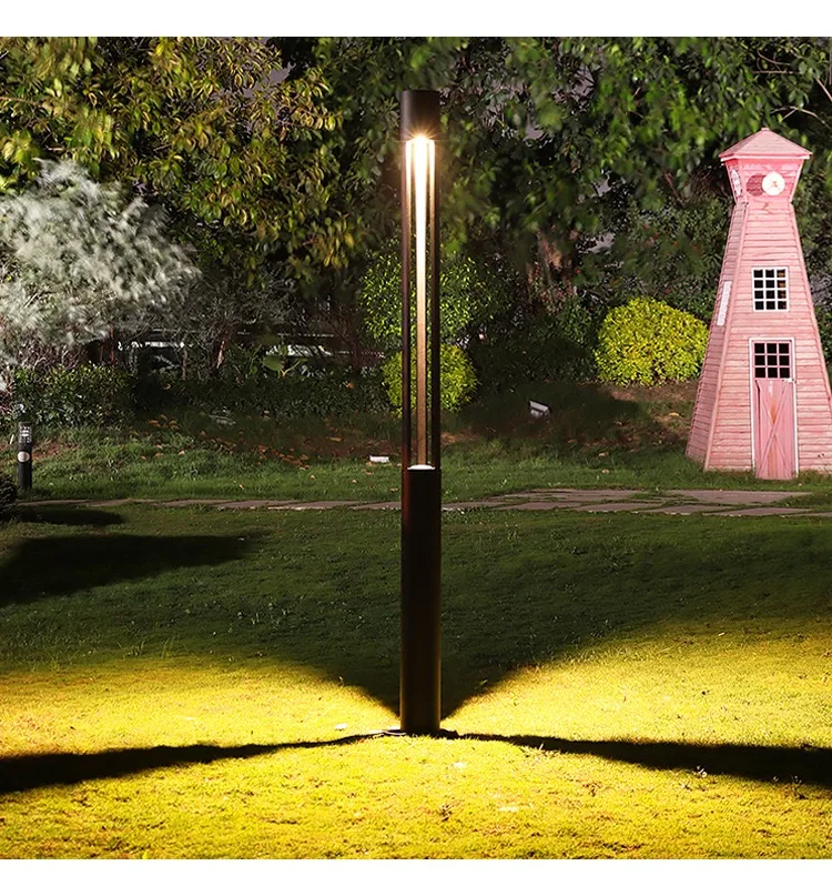 Waterproof Bollard Post Pathway Led Lawn Light  Courtyard Aluninum square Shape Landscape Light