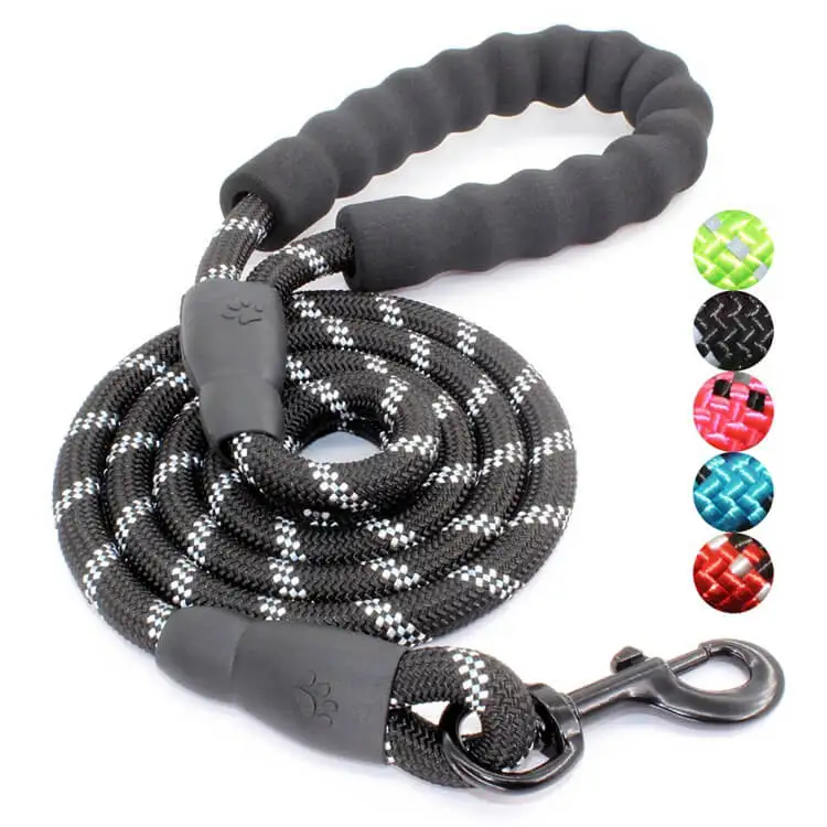 Amazon Hot selling nylon reflective soft paracord walking training heavy duty nylon rope dog leash